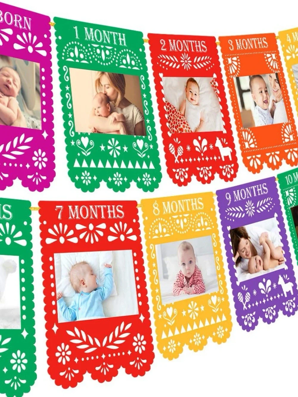 Colorful Monthly Baby Photo Banner - Multicolor Party Garland